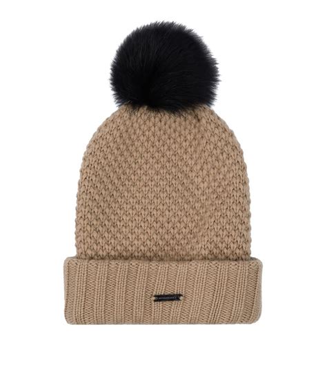 burberry fur pom pom hat|Burberry Fur Pompom Wool And Cashmere.